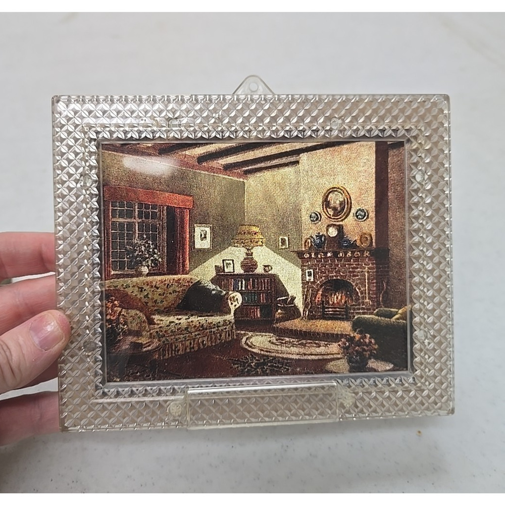 Vintage Advertising Promotional Made in USA Landscape Photo Picture Frame Decor